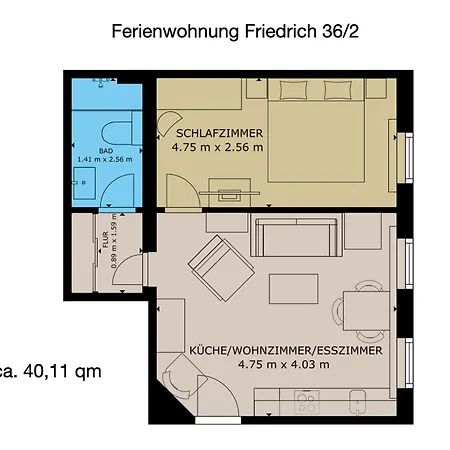 Friedrichstr 36 Whg 2 Appartement Norderney
